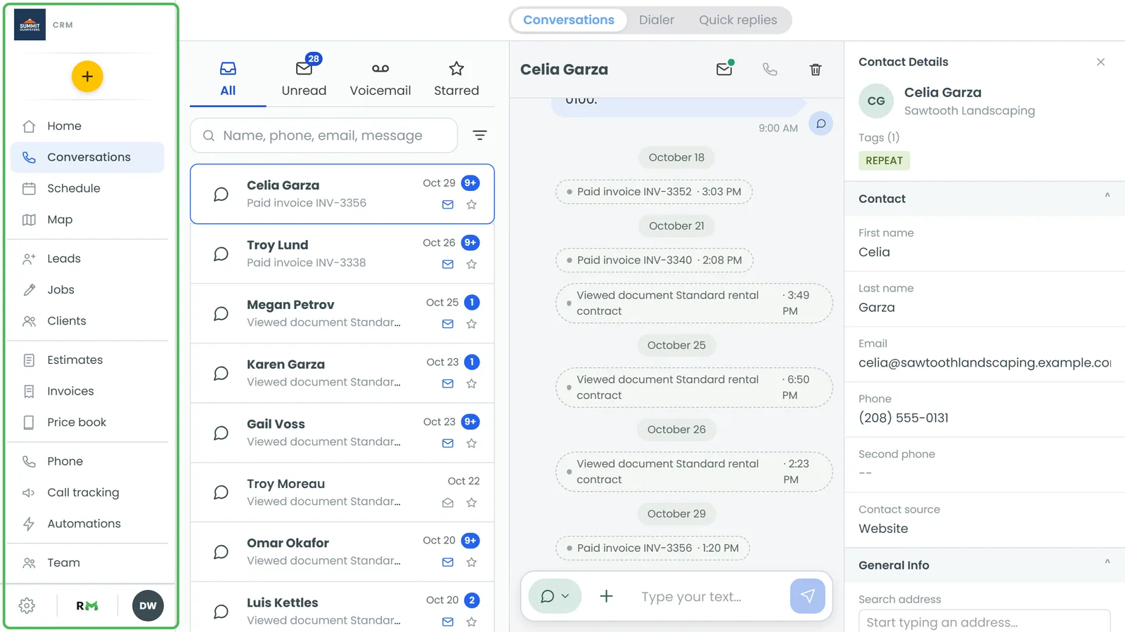 The inbox tabs, the search box and the filter button