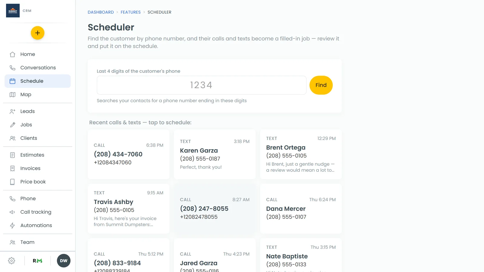 The Scheduler, where the call is read and turned into a job