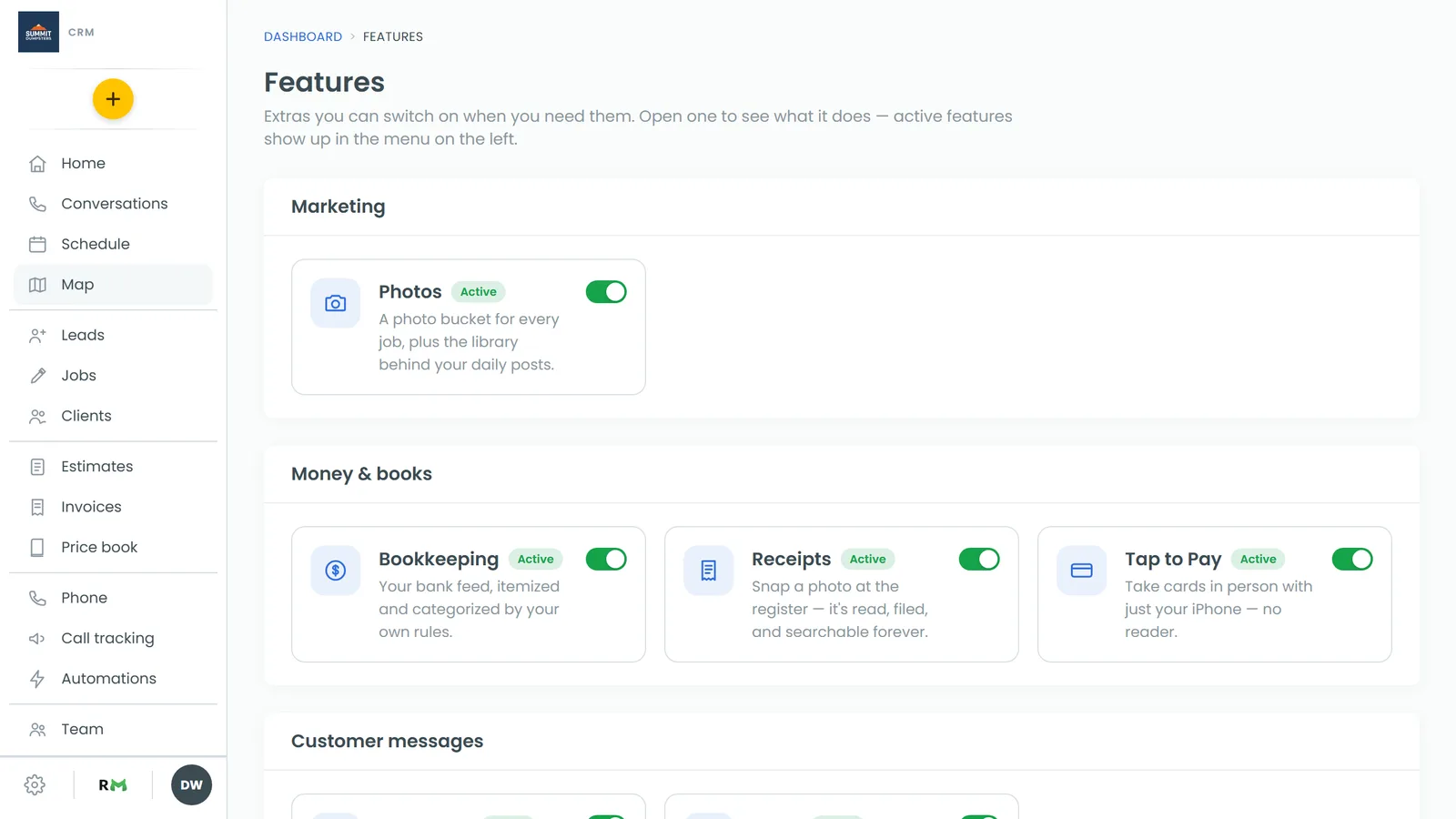 The Features store, where tools get switched on